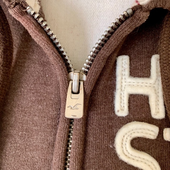Medium Brown Hollister Fleece Hoodie Jacket! - Picture 5 of 5